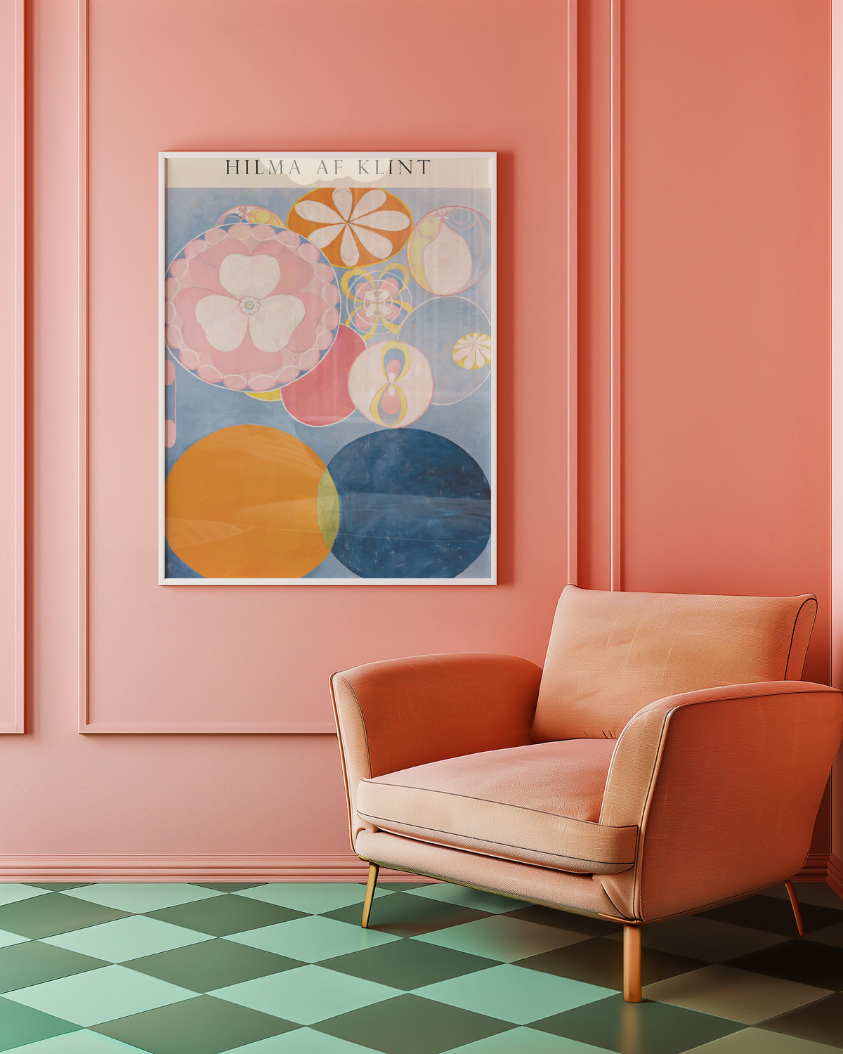 Hilma af Klint Circles of poster visualiserad på vägg – från Bozetto i hög kvalitet