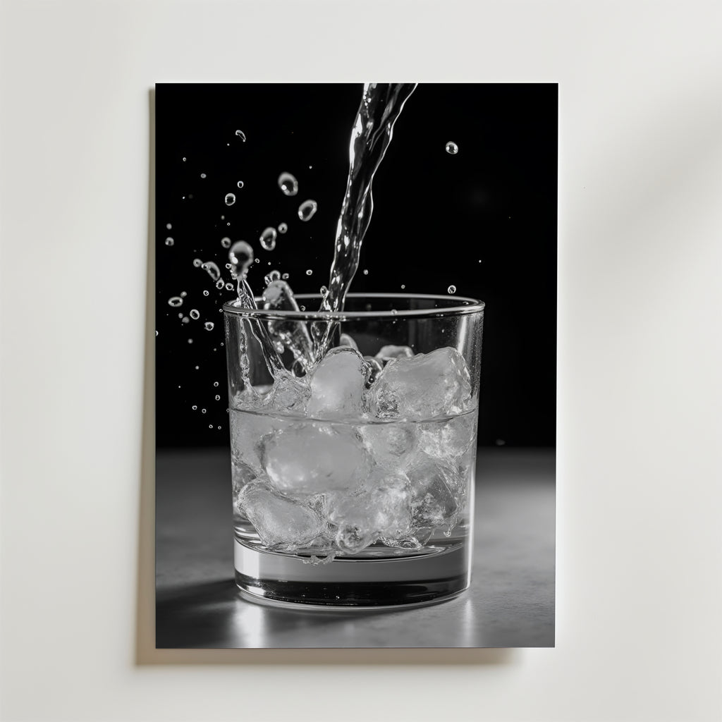 Ice Cold Water Splash – stilfullt konsttryck från Bozetto, tryckt på matt finpapper