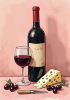 Wine And Cheese – köp enkelt hos Bozetto konsttryck i hög kvalitet i hög kvalitet