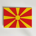 North Macedonia National Flag Poster – modern konst och stilren konsttryck för hemmet hos Bozetto