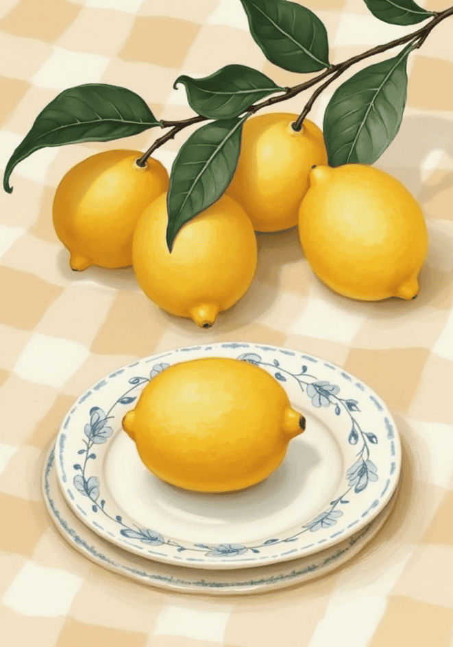 Lemon Picnic No.2 – affisch med snyggt motiv, köp enkelt hos Bozetto i flera storlekar