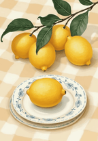 Lemon Picnic No.2 – affisch med snyggt motiv, köp enkelt hos Bozetto i flera storlekar