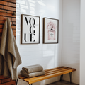 Bundle 2-pack Fashion Bloom visualiserad i interiör – postercollection hos Bozetto