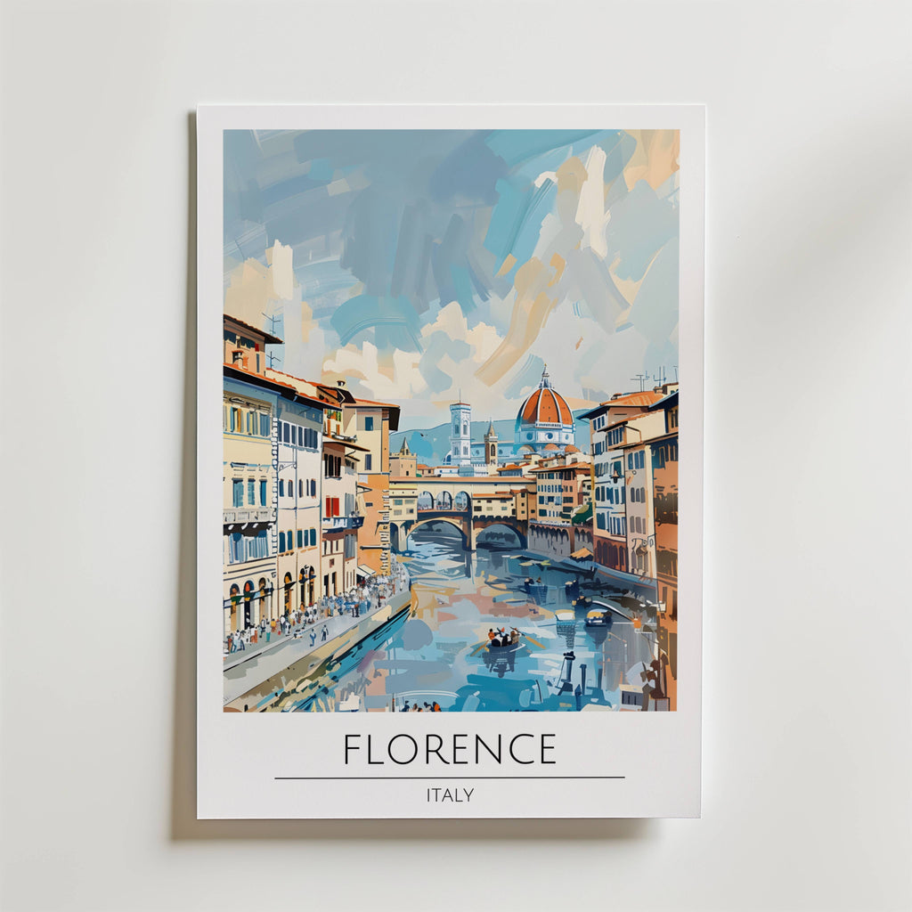 Florence Riverside – stilfullt konsttryck från Bozetto, tryckt på matt finpapper