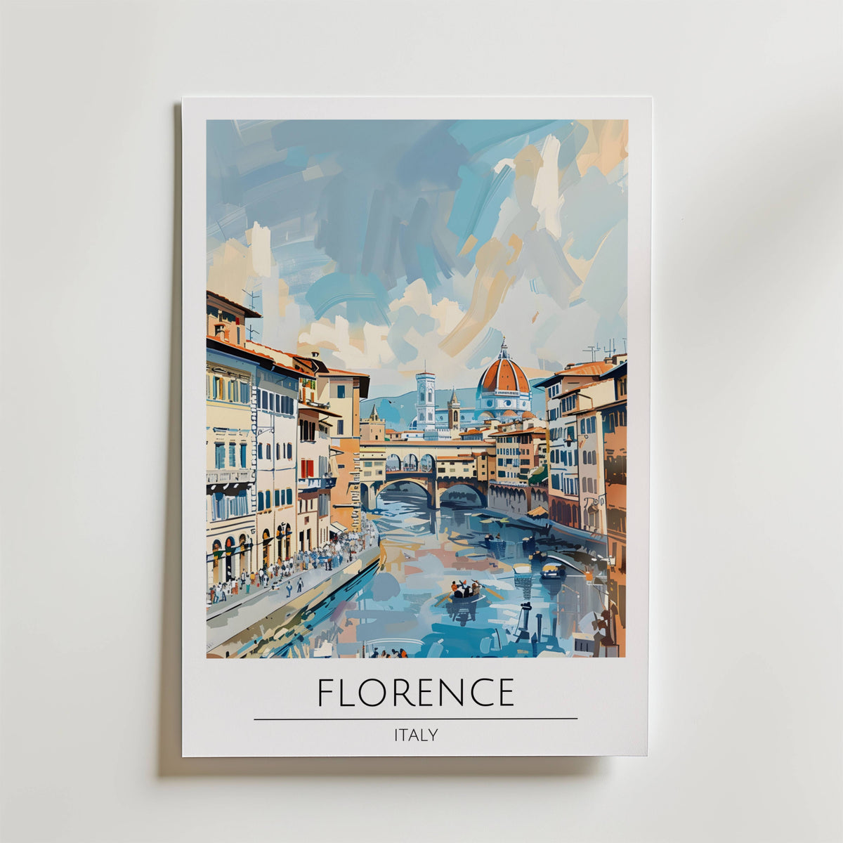 Florence Riverside – stilfullt konsttryck från Bozetto, tryckt på matt finpapper