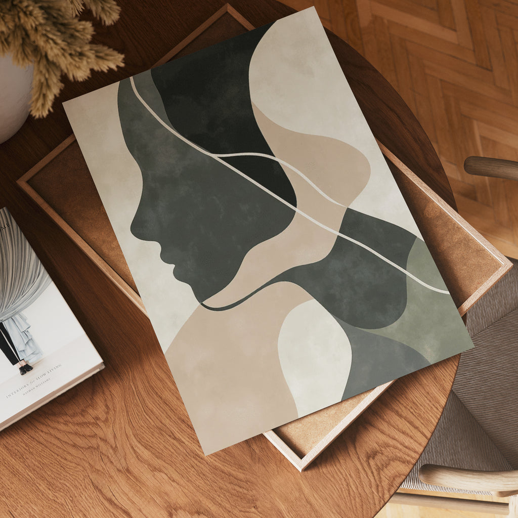 Abstract Face Shape poster visad rakt fram – Bozetto affisch i hög tryckkvalitet
