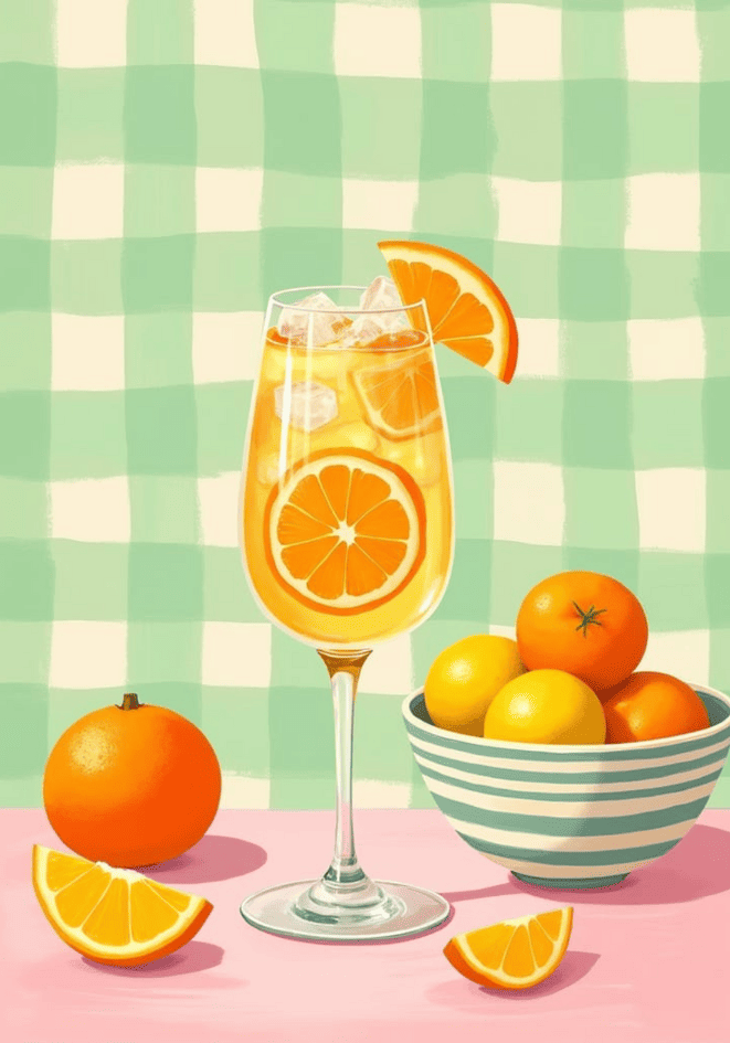 Orange Citrus Cocktail poster visad rakt fram – Bozetto affisch i hög tryckkvalitet