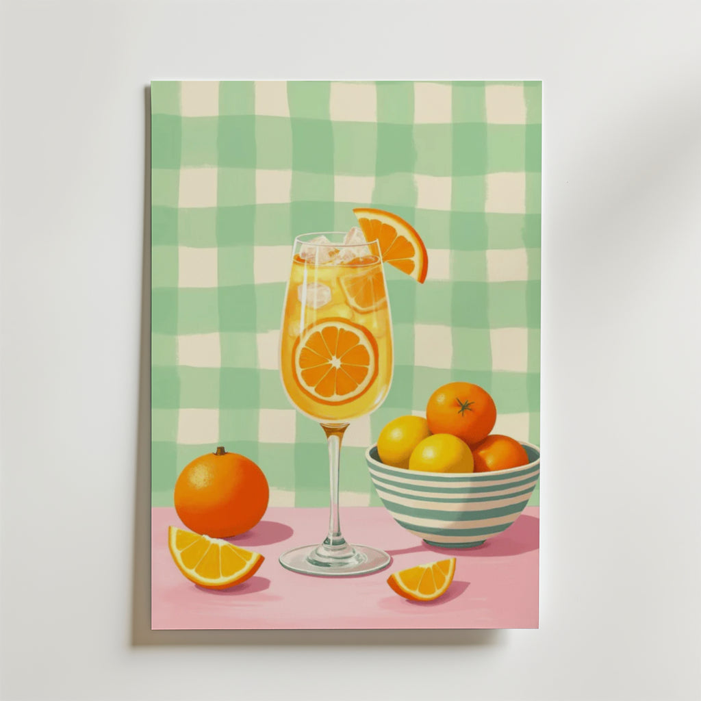 Orange Citrus Cocktail – stilfullt konsttryck från Bozetto, tryckt på matt finpapper