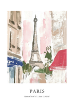 Pastel In Paris Coordinates poster visad rakt fram – Bozetto affisch i hög tryckkvalitet