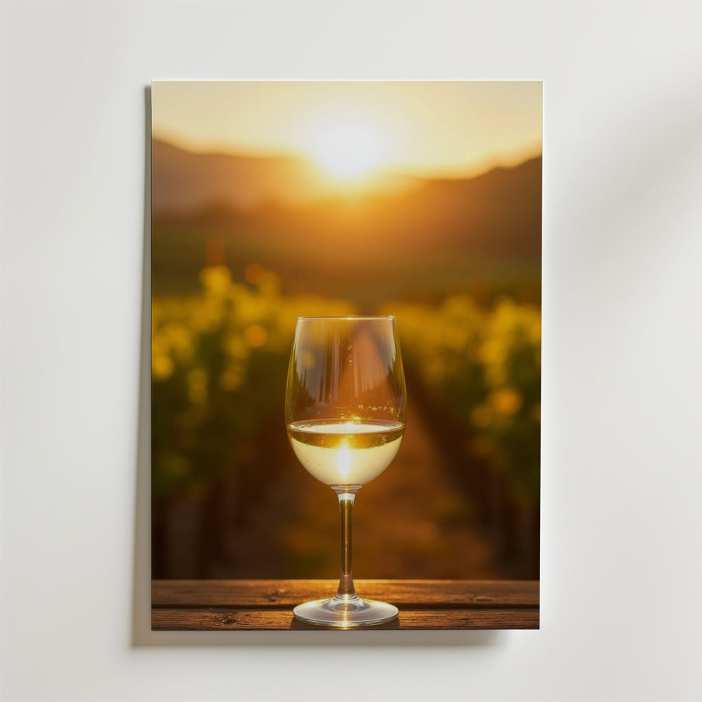 White Wine Field – stilfullt konsttryck från Bozetto, tryckt på matt finpapper i hög tryckkvalitet