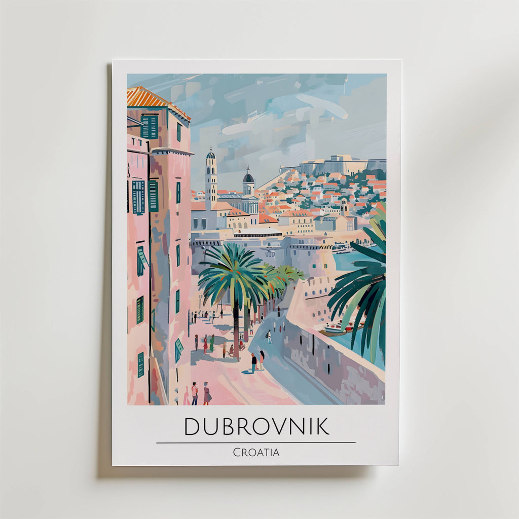 Dubrovnik Coastal View – stilfullt konsttryck från Bozetto, tryckt på matt finpapper