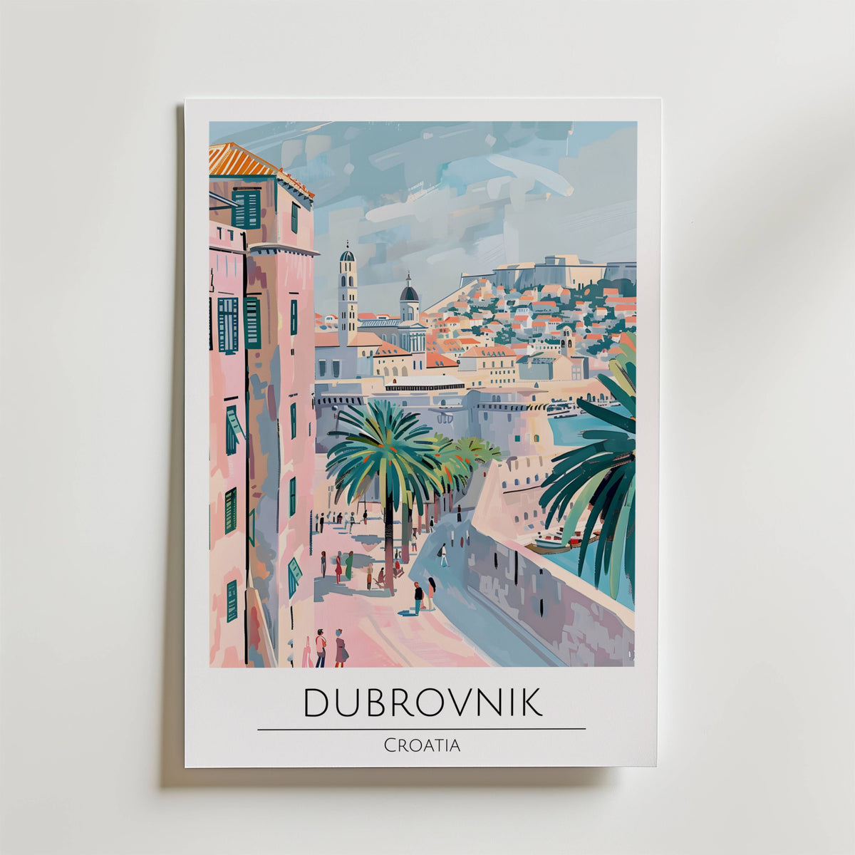Dubrovnik Coastal View – stilfullt konsttryck från Bozetto, tryckt på matt finpapper
