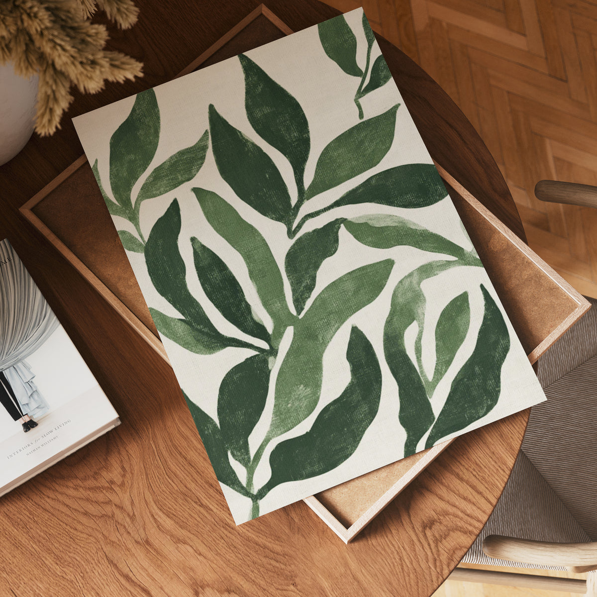 Green Botanical Leaf – köp enkelt hos Bozetto konsttryck i hög kvalitet i hög kvalitet