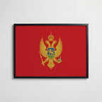 Montenegro National Flag Poster i svart ram – stilren konsttryck som väggdekor från Bozetto
