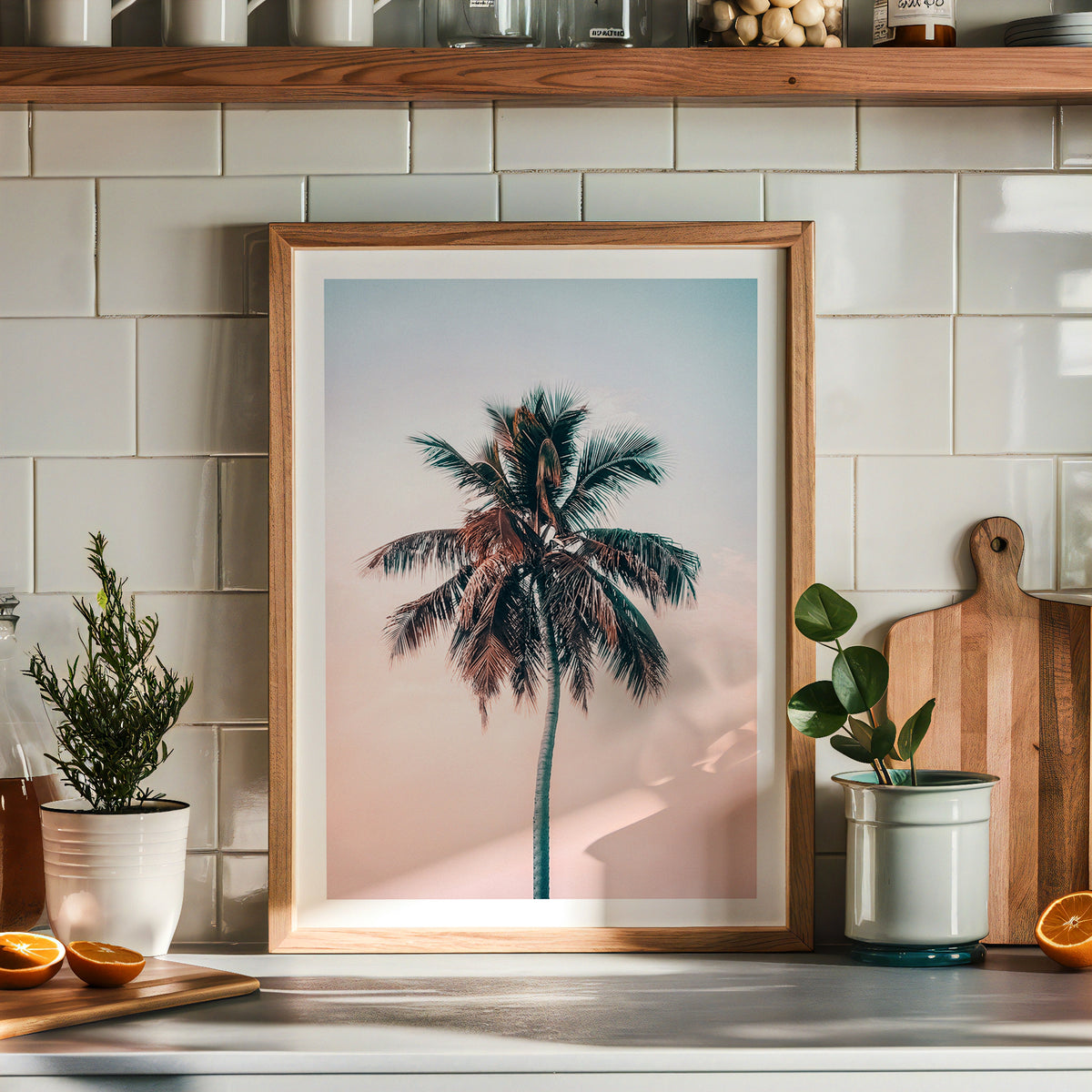 Sunset Palm Dream poster visad rakt fram – Bozetto affisch i hög tryckkvalitet i hög tryckkvalitet