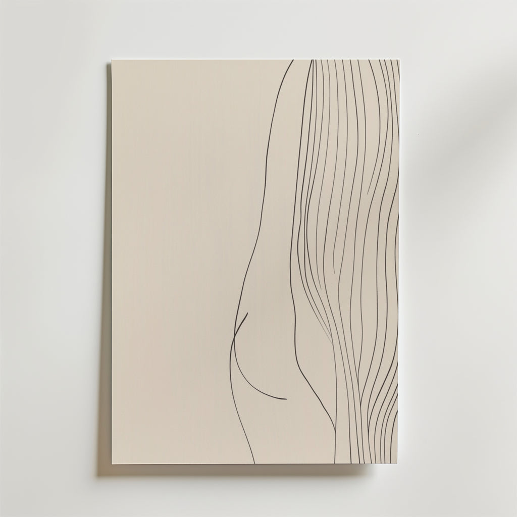 Minimal Nude Silhouette – stilfullt konsttryck från Bozetto, tryckt på matt finpapper