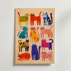 Bundle 4-pack Playful Cats Gallery – kuraterad postercollection som lyfter hemmet hos Bozetto