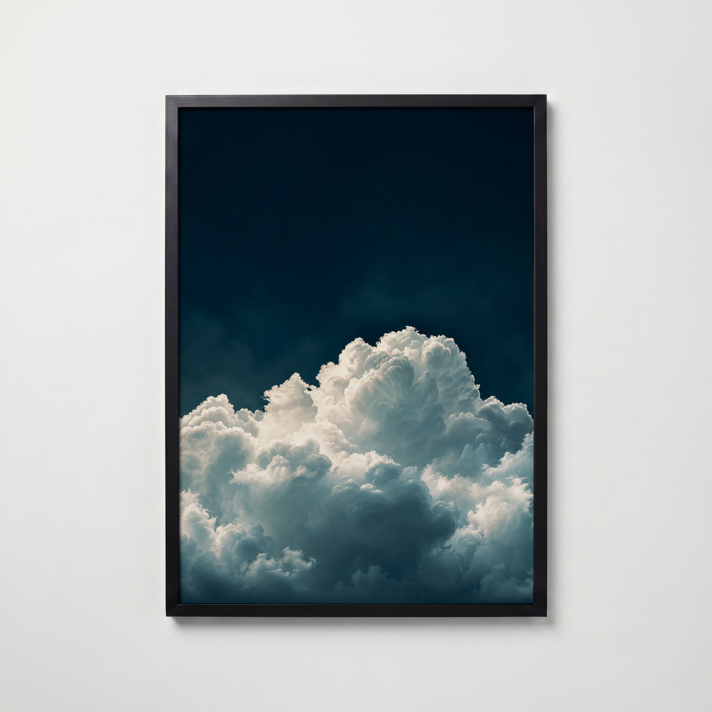 Cloud Bloom affisch i modern svart ram – stark kontrast och stil, Bozetto poster