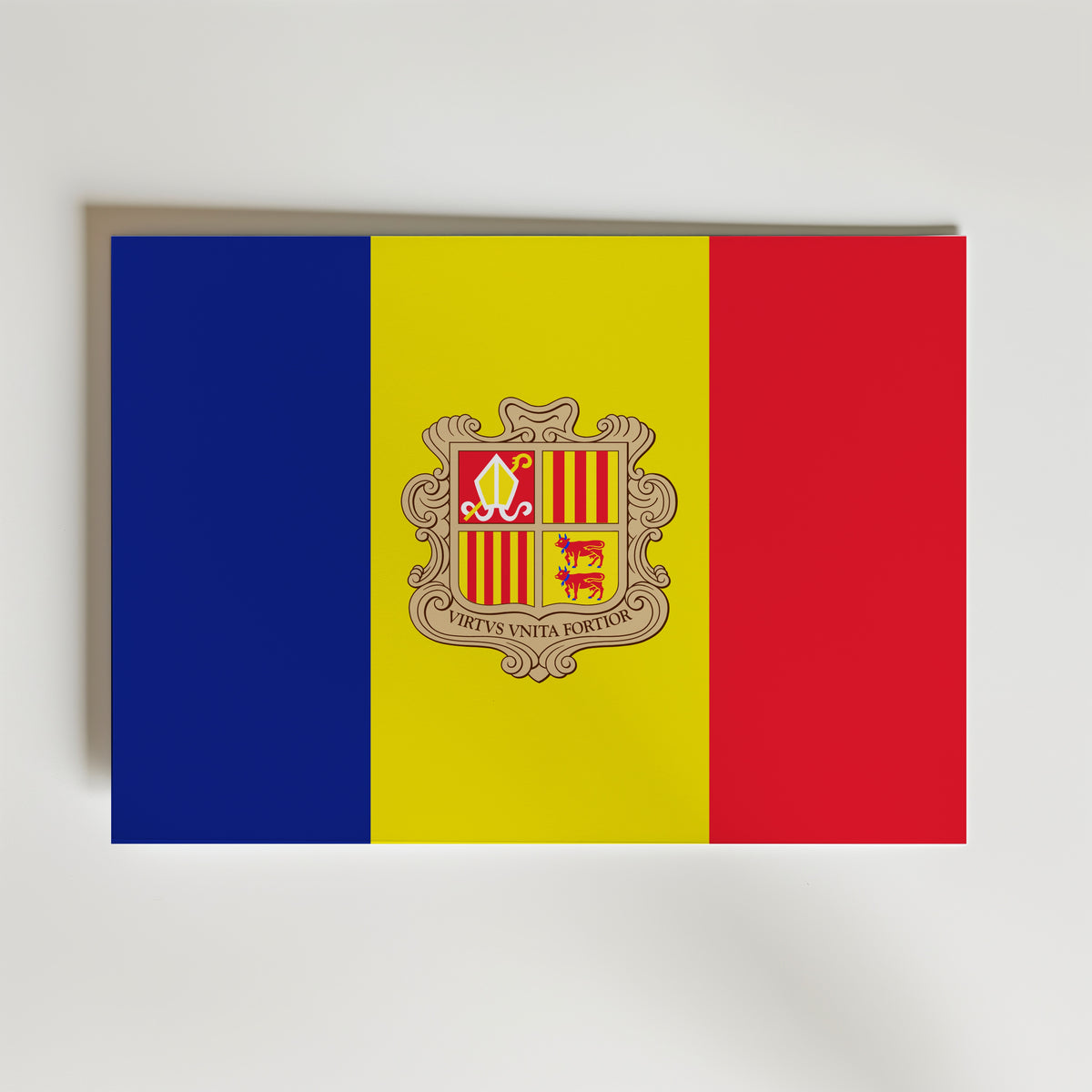 Andorra National Flag Poster – modern konst och stilren konsttryck för hemmet hos Bozetto