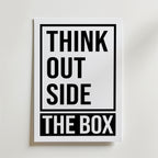 Storleksjämförelse för Think Outside The Box affisch – Bozetto erbjuder flera format