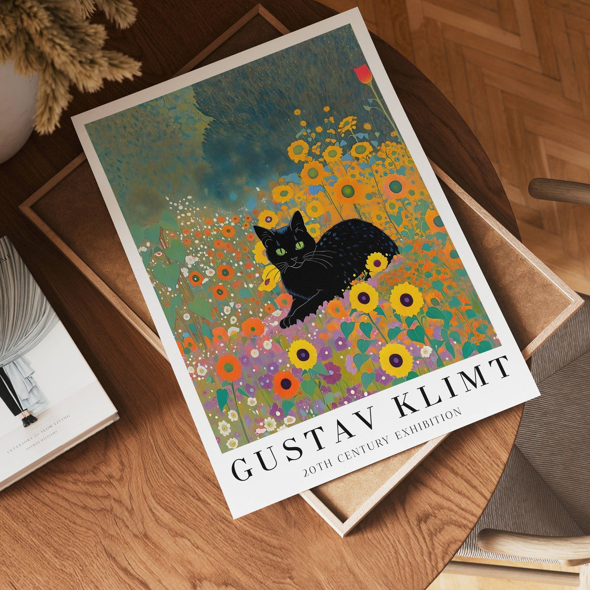 Gustav Klimt Garden Cat – affisch med stilfullt motiv från Bozetto i hög kvalitet