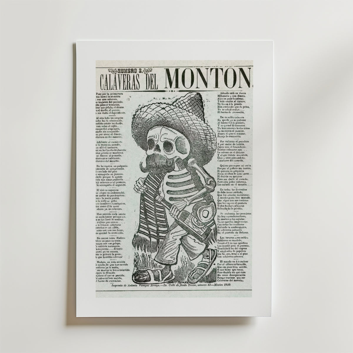 Calaveras Del Monton – stilfullt konsttryck från Bozetto, tryckt på matt finpapper