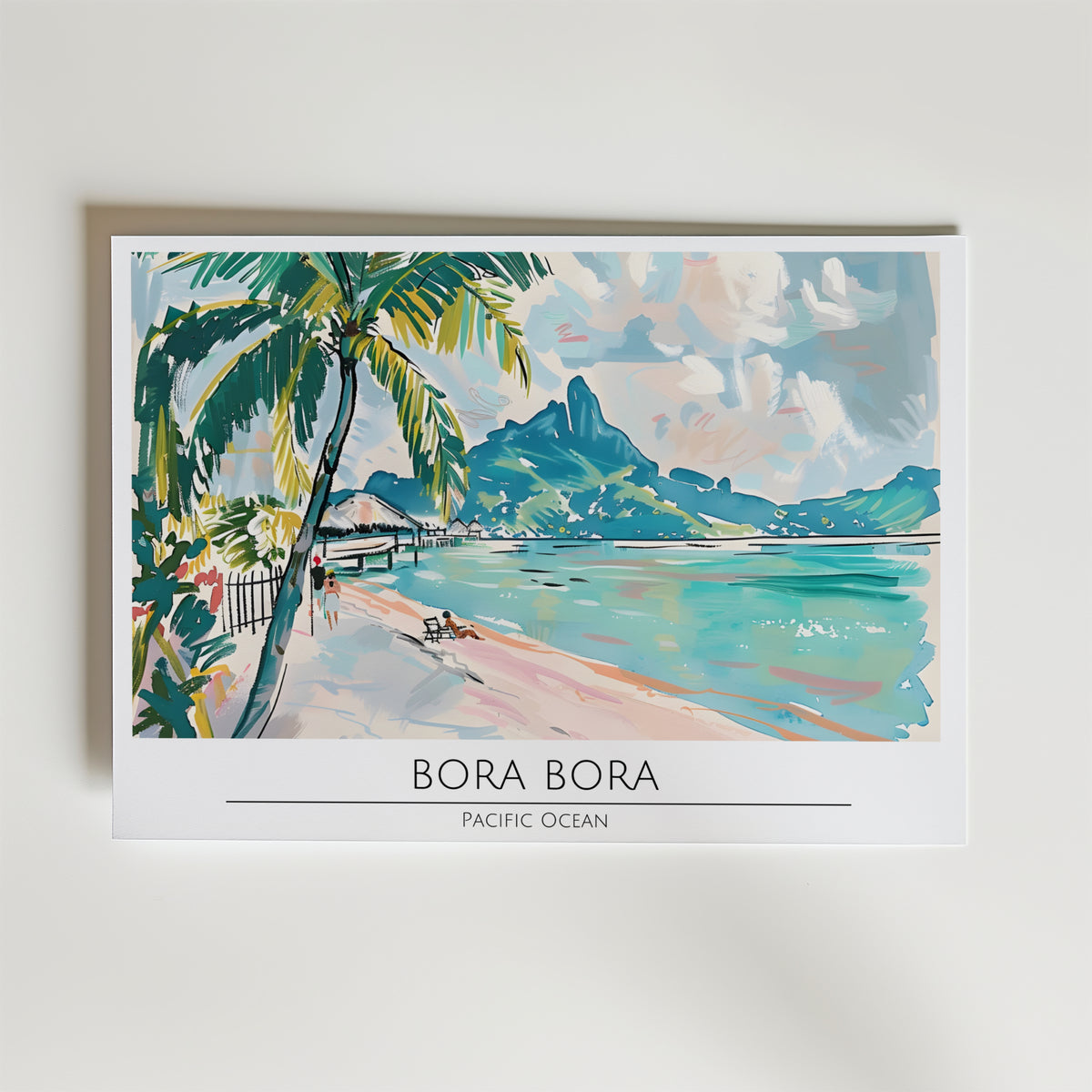 Bora Bora – stilfullt konsttryck från Bozetto, tryckt på matt finpapper i hög tryckkvalitet