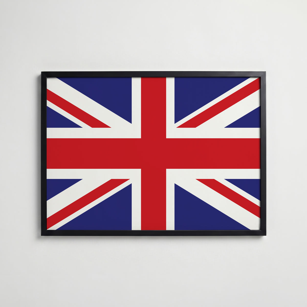 United Kingdom National Flag Poster i svart ram – stilren konsttryck som väggdekor från Bozetto