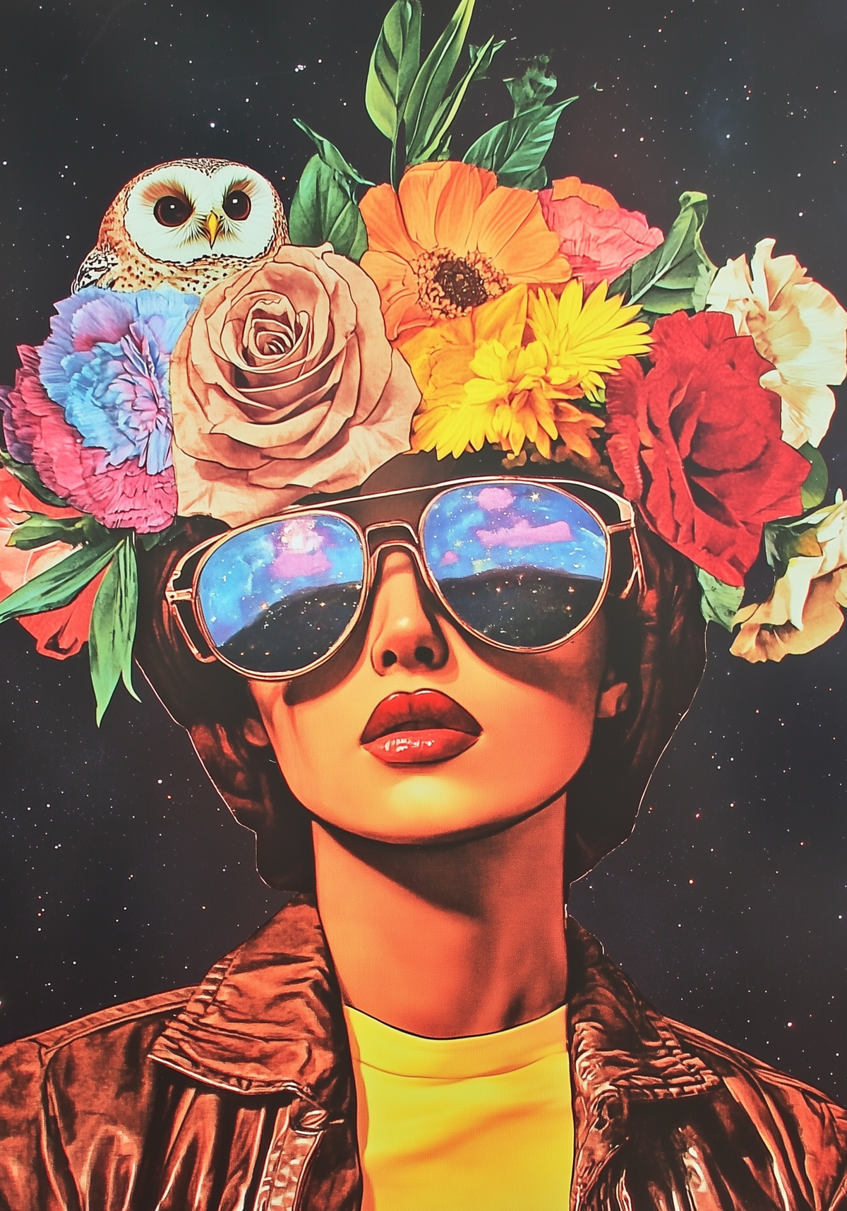 Floral Eyewear Portrait poster visad rakt fram – Bozetto affisch i hög tryckkvalitet