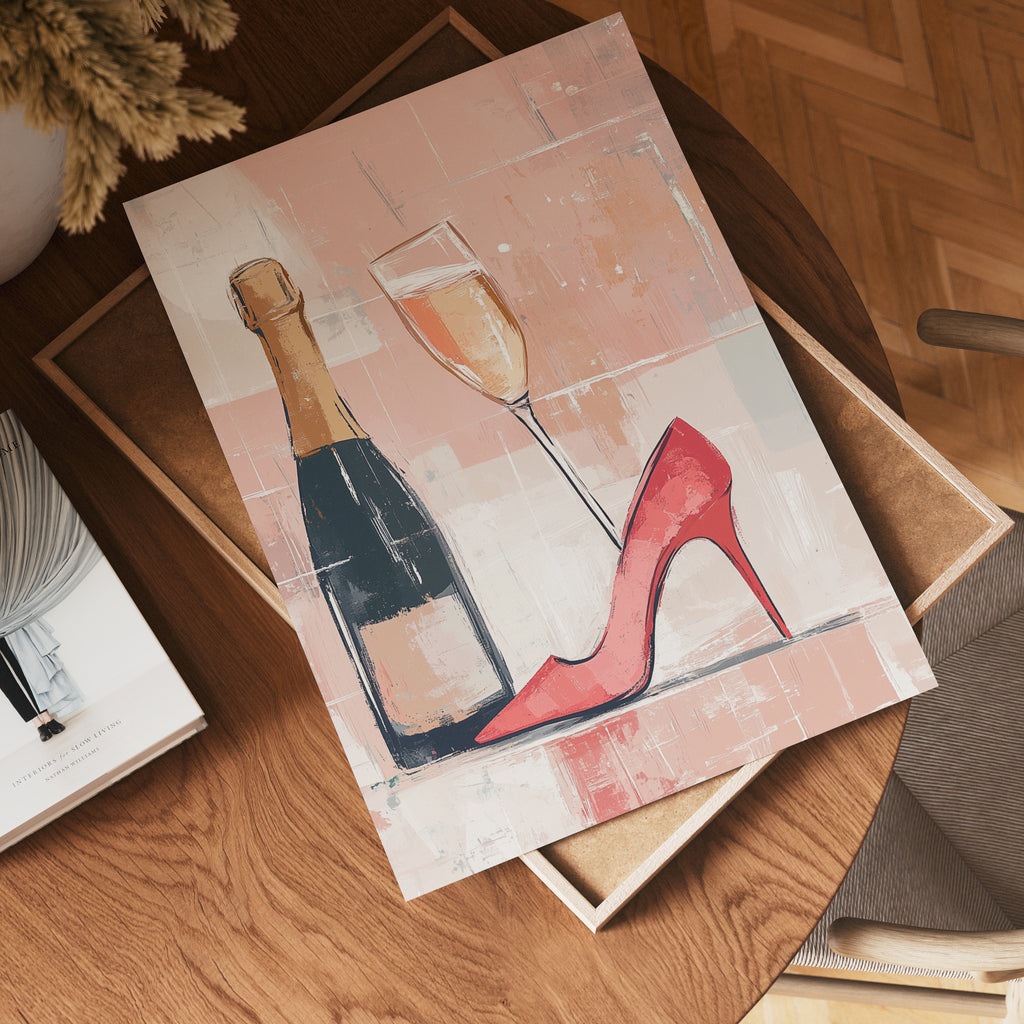 Champagne & Couture poster visad rakt fram – Bozetto affisch i hög tryckkvalitet