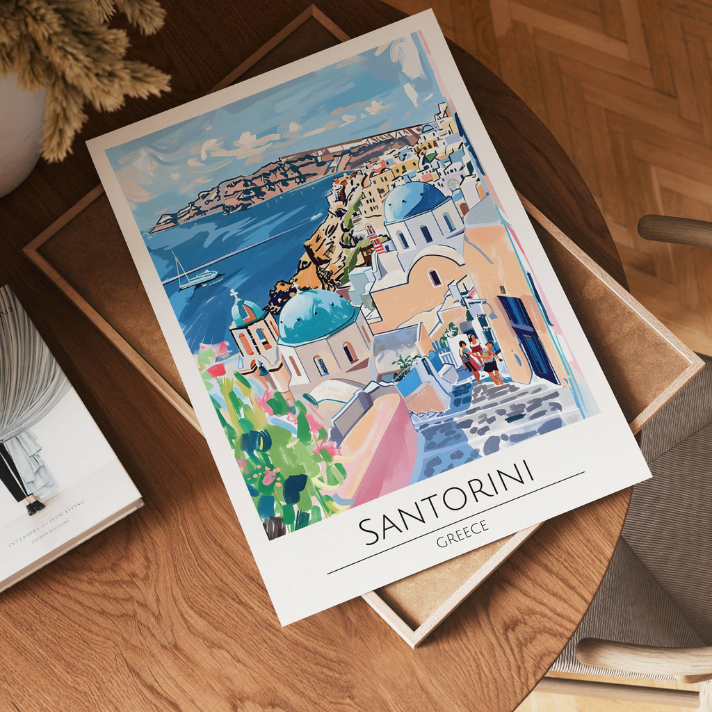 Santorini Cliffside Serenity – affisch med stilfullt motiv från Bozetto i hög kvalitet