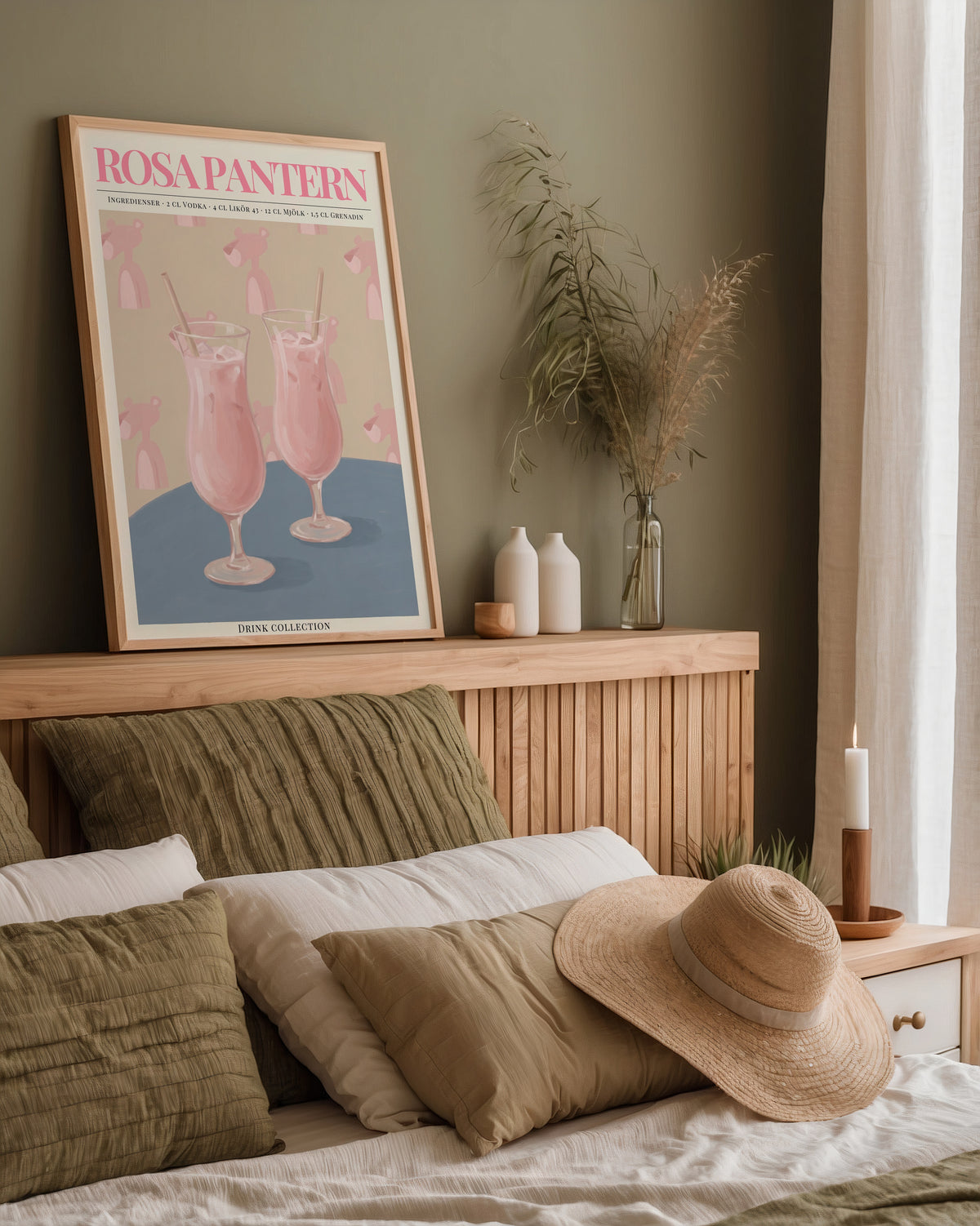 Rosa Pantern poster i stilrent hem med modern inredning – köp enkelt hos Bozetto