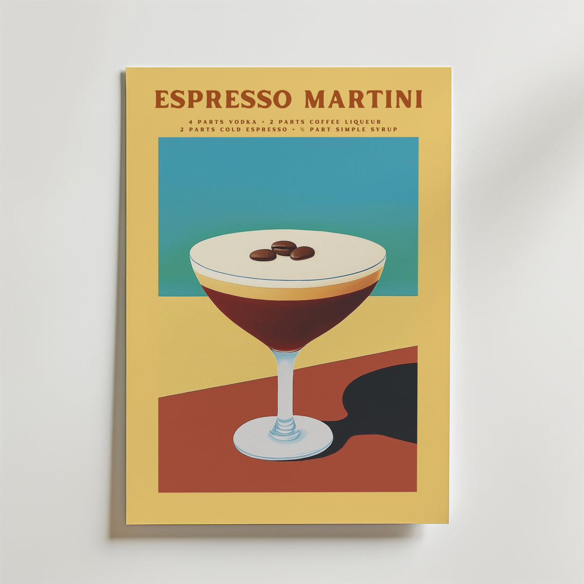 Espresso Martini Cocktail – stilfullt konsttryck från Bozetto, tryckt på matt finpapper