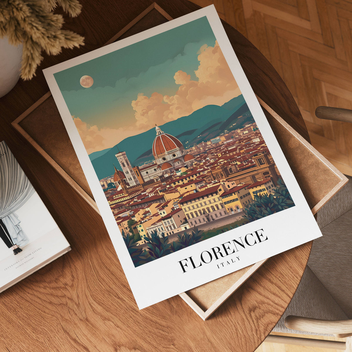 Florence Beneath The Moon poster visad rakt fram – Bozetto affisch i hög tryckkvalitet