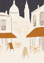 Evening in the Old Quarter poster visad rakt fram – Bozetto affisch i hög tryckkvalitet