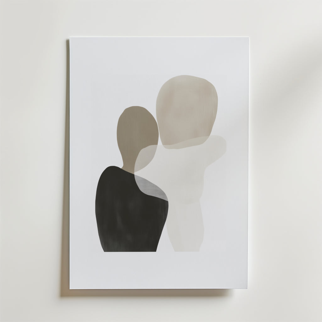 Subtle Figures in Motion – stilfullt konsttryck från Bozetto, tryckt på matt finpapper