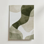 Abstract Green Shapes No.1 – stilfullt konsttryck från Bozetto, tryckt på matt finpapper