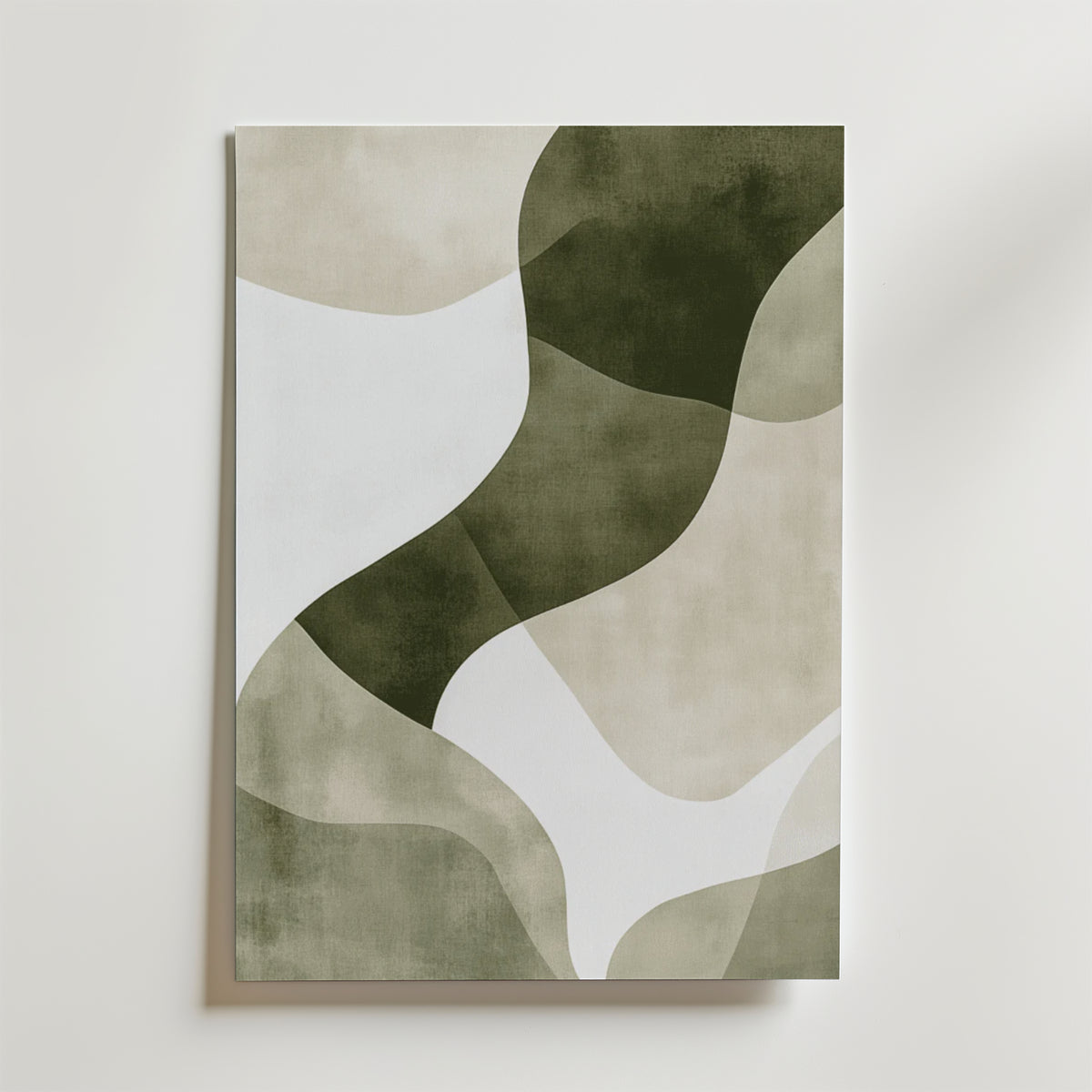 Abstract Green Shapes No.1 – stilfullt konsttryck från Bozetto, tryckt på matt finpapper