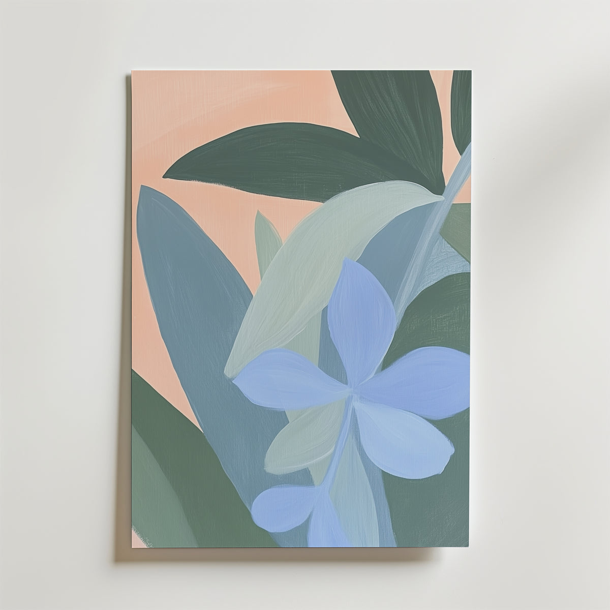 Abstract Blue Flowers – stilfullt konsttryck från Bozetto, tryckt på matt finpapper