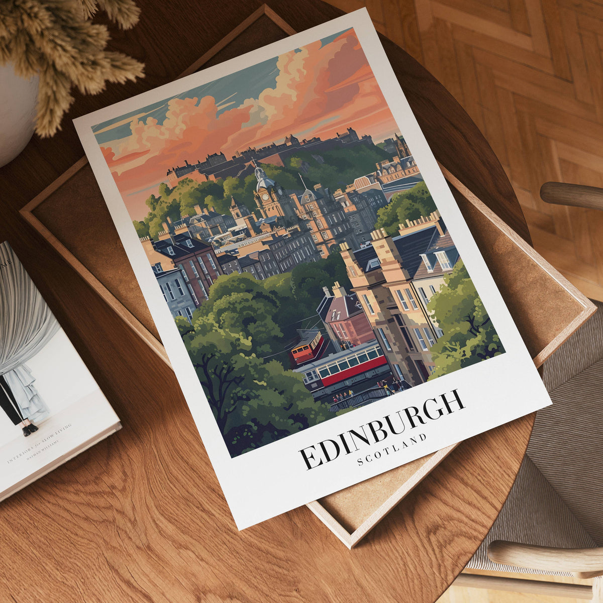 Edinburgh Beneath The Castle – köp enkelt hos Bozetto konsttryck i hög kvalitet i hög kvalitet