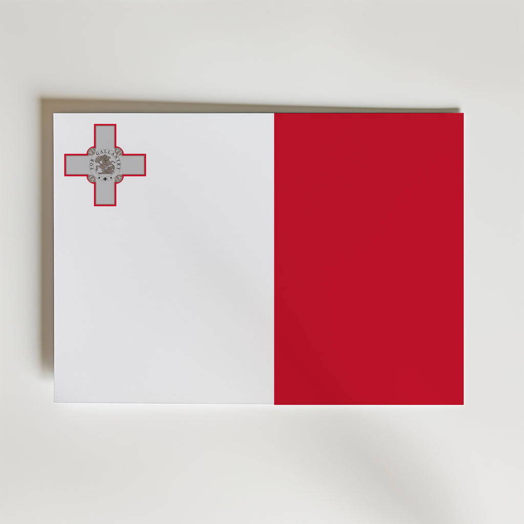 Malta National Flag Poster – modern konst och stilren konsttryck för hemmet hos Bozetto