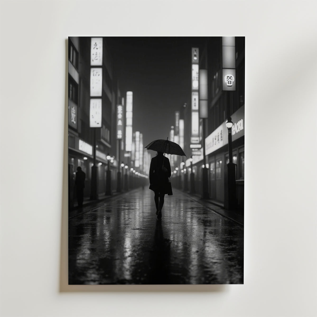 Lonely Walk in the Rain – stilfullt konsttryck från Bozetto, tryckt på matt finpapper