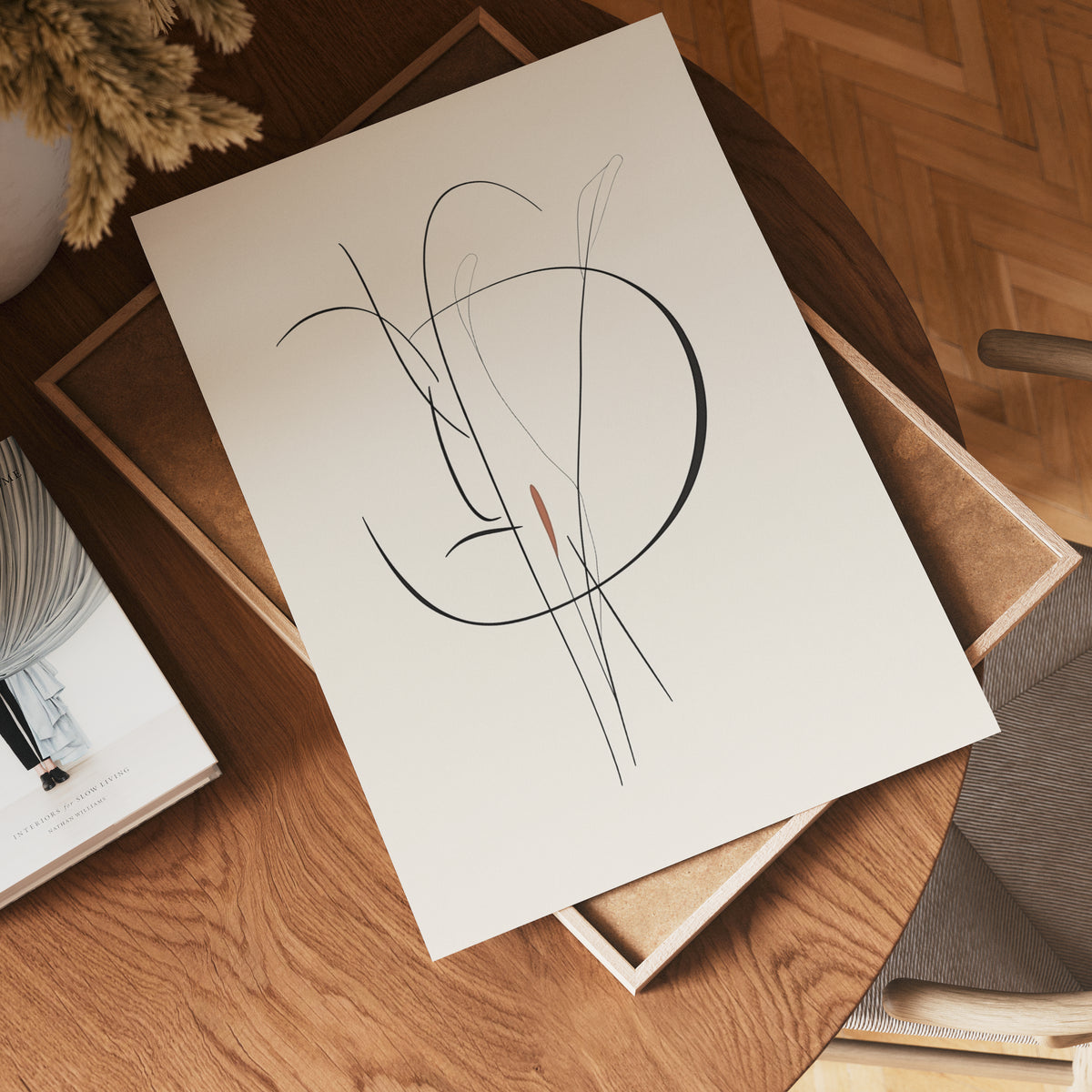 Soft Abstract Line Portrait – affisch med stilfullt motiv från Bozetto i hög kvalitet
