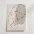 Beige Abstract Face Silhouette affisch på neutral bakgrund – poster från Bozetto