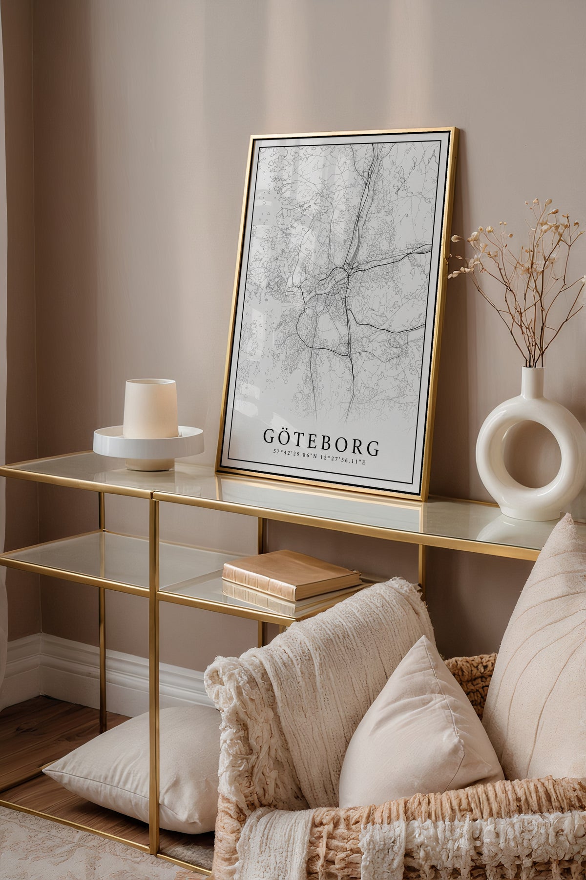 Göteborg Karta poster i stilrent hem med modern inredning – köp enkelt hos Bozetto