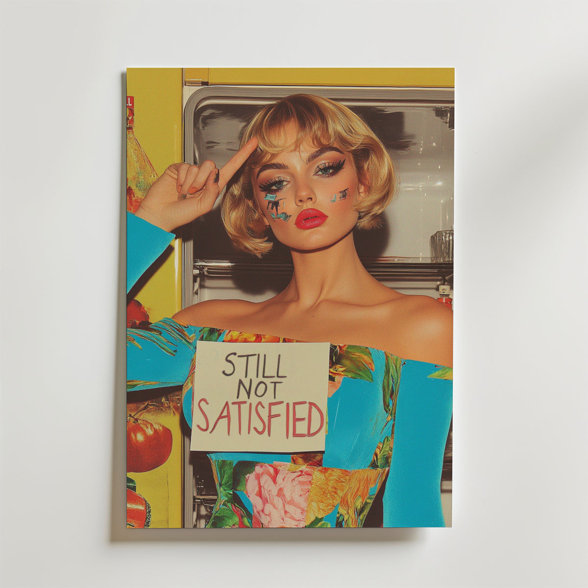 Still Not Satisfied Retro – stilfullt konsttryck från Bozetto, tryckt på matt finpapper