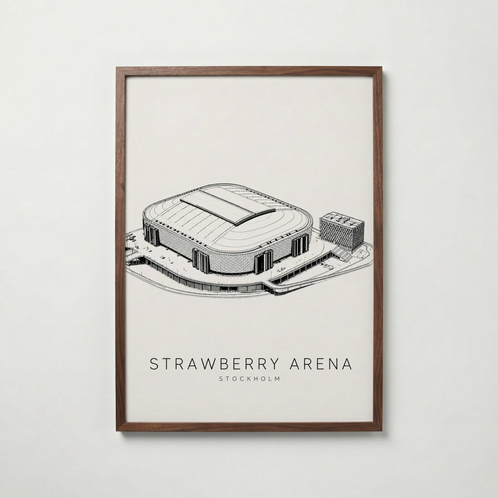 Strawberry Arena i valnötsram med mörkt trä – köp enkelt hos Bozetto i hög kvalitet