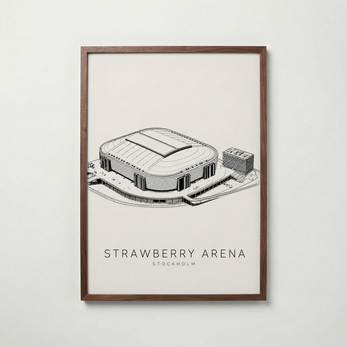 Strawberry Arena i valnötsram med mörkt trä – köp enkelt hos Bozetto i hög kvalitet