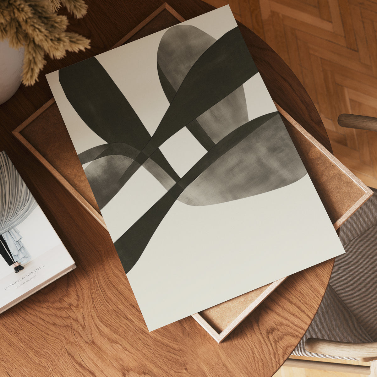 Abstract Leaves Art poster visad rakt fram – Bozetto affisch i hög tryckkvalitet