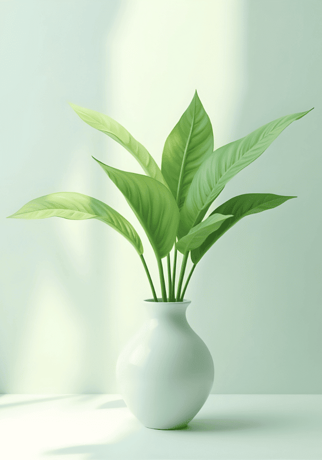 Lily Plant In Vase – affisch med snyggt motiv, köp enkelt hos Bozetto i flera storlekar